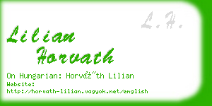 lilian horvath business card